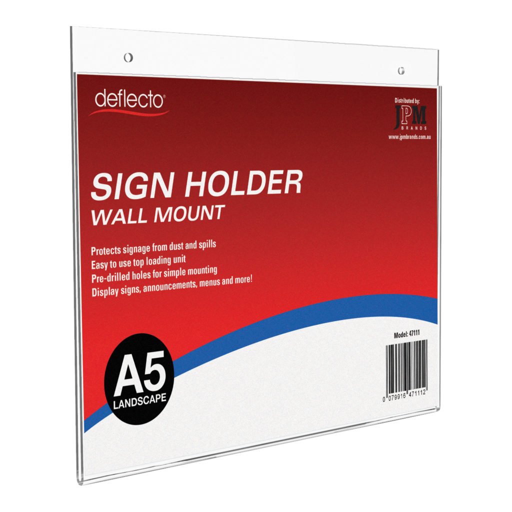 Sign Holder – Wall Mount – A5 Landscape - JPM International Pty Ltd.